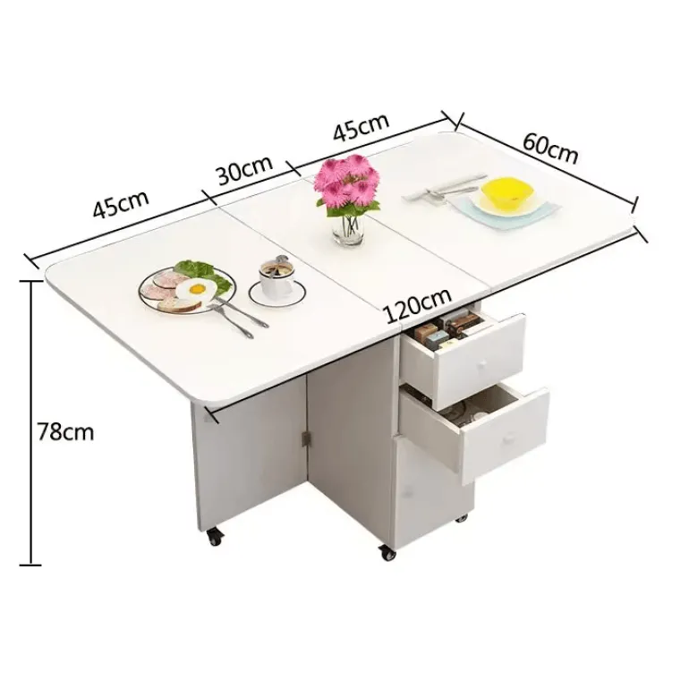 Extendable Rolling Storage Cart - Multifunctional Home Office Organizer