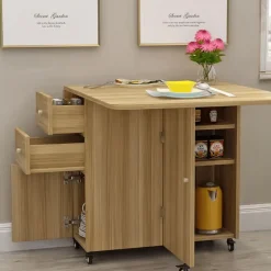 Extendable Rolling Storage Cart - Multifunctional Home Office Organizer
