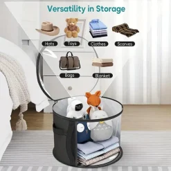 Extra große Hutaufbewahrungsbox – Robuster Kunststoff-Organizer mit transparentem Fenster