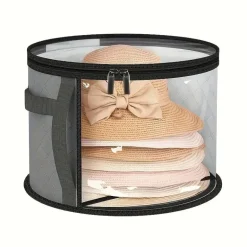 Extra große Hutaufbewahrungsbox – Robuster Kunststoff-Organizer mit transparentem Fenster