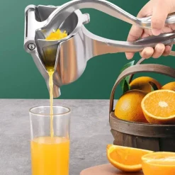 Extra großer manueller Entsafter aus Edelstahl – Hochleistungs-Obstpresse