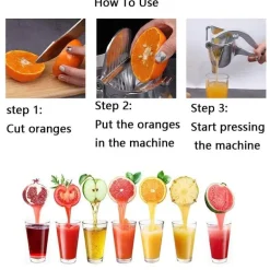 Extra großer manueller Entsafter aus Edelstahl – Hochleistungs-Obstpresse