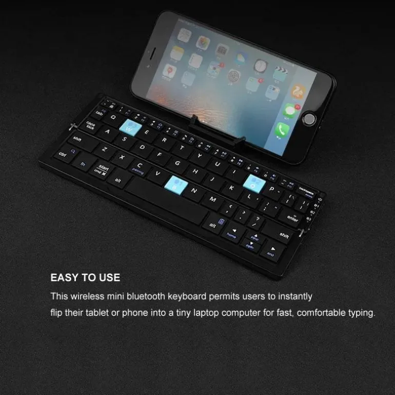 Faltbare Bluetooth-Tastatur – Kabellose, tragbare Tipplösung für mehrere Geräte