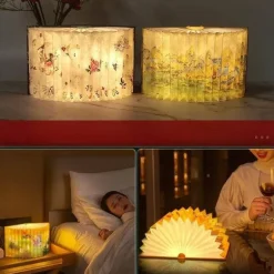 Faltbare Buch-Schreibtisch-Nachtlampe – Künstlerisches Geschichtenerzähler-Design
