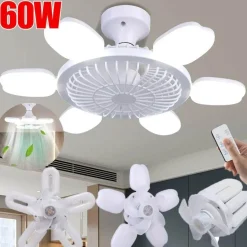 Faltbare Deckenventilatorlampe – Leise Leuchte mit Fernbedienung