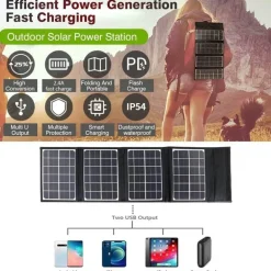 Faltbare Solar-Powerbank – Tragbares Reiseladegerät