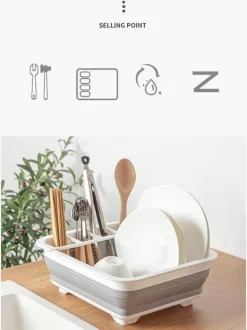 Faltbarer Abtropfständer – Platzsparender Küchen-Organizer