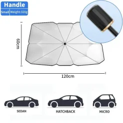 Faltbarer Auto-Windschutzscheiben-Regenschirm – Sonnenschutz zum Schutz des Fahrzeugs