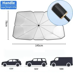 Faltbarer Auto-Windschutzscheiben-Regenschirm – Sonnenschutz zum Schutz des Fahrzeugs