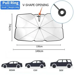 Faltbarer Auto-Windschutzscheiben-Regenschirm – Sonnenschutz zum Schutz des Fahrzeugs