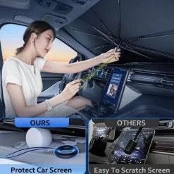 Faltbarer Auto-Windschutzscheiben-Regenschirm – Sonnenschutz zum Schutz des Fahrzeugs