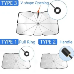Faltbarer Auto-Windschutzscheiben-Regenschirm – Sonnenschutz zum Schutz des Fahrzeugs