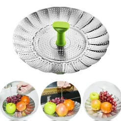 Faltbarer Dampfkorb aus Edelstahl – Küchenkochwerkzeug
