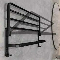 Faltbarer Handtuchhalter aus Aluminium – platzsparender Badezimmer-Organizer