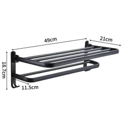 Faltbarer Handtuchhalter aus Aluminium – platzsparender Badezimmer-Organizer