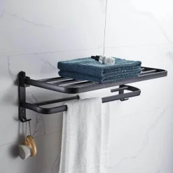 Faltbarer Handtuchhalter aus Aluminium – platzsparender Badezimmer-Organizer