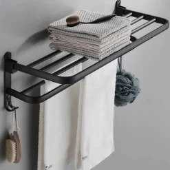 Faltbarer Handtuchhalter aus Aluminium – platzsparender Badezimmer-Organizer