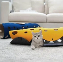 Faltbarer Katzentunnel – Interaktives Multi-Tunnel-Spielspielzeug für Katzen