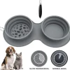 Faltbarer Reise-Futternapf für Haustiere – Doppelter Futternapf für Hunde und Katzen