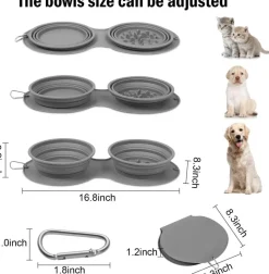 Faltbarer Reise-Futternapf für Haustiere – Doppelter Futternapf für Hunde und Katzen