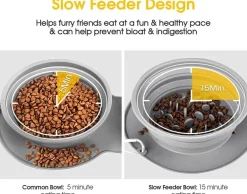Faltbarer Reise-Futternapf für Haustiere – Doppelter Futternapf für Hunde und Katzen