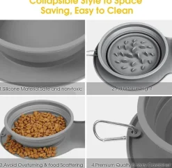 Faltbarer Reise-Futternapf für Haustiere – Doppelter Futternapf für Hunde und Katzen