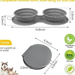 Faltbarer Reise-Futternapf für Haustiere – Doppelter Futternapf für Hunde und Katzen