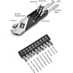 Faltbarer Schraubenschlüssel-Werkzeugsatz aus Edelstahl – Pro Expert Mechanic Tools