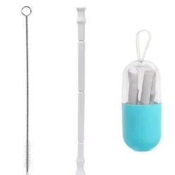 Faltbarer Silikon-Strohhalm – wiederverwendbarer, umweltfreundlicher Trinkhalm