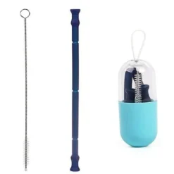 Faltbarer Silikon-Strohhalm – wiederverwendbarer, umweltfreundlicher Trinkhalm