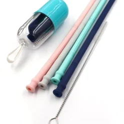 Faltbarer Silikon-Strohhalm – wiederverwendbarer, umweltfreundlicher Trinkhalm