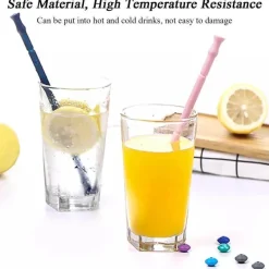 Faltbarer Silikon-Strohhalm – wiederverwendbarer, umweltfreundlicher Trinkhalm