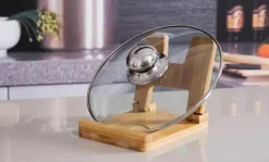 Faltbarer Topfdeckelhalter aus Holz – Schneidebrett-Organizer