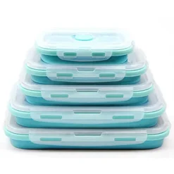 Faltbares Lunchbox-Set aus Silikon – langlebige Vorratsbehälter für Lebensmittel