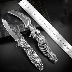 Faltbares taktisches Totenkopfmesser – Kompaktes EDC-Werkzeug