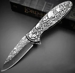 Faltbares taktisches Totenkopfmesser – Kompaktes EDC-Werkzeug