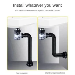 Faltbares Universal-Abflussrohr – einfach zu installierendes Sanitärzubehör