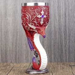 Fantasy Kelch - Weinglas mit Einhorn, Drache, Wolf, Katze und Totenkopf