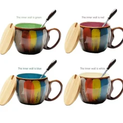 Farbenfrohe handgemachte Kaffeetasse - Sammlerstück