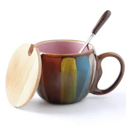 Farbenfrohe handgemachte Kaffeetasse - Sammlerstück