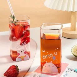 Farbenfroher 400-ml-Kaffeebecher aus Glas – vielseitiges Trinkgeschirr für Milch, Bier, Tee und mehr