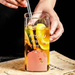 Farbenfroher 400-ml-Kaffeebecher aus Glas – vielseitiges Trinkgeschirr für Milch, Bier, Tee und mehr