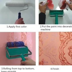 Farbroller mit Paradiesvogelmuster – dekoratives Tapezierwerkzeug