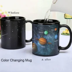 Farbwechselnde Tasse mit Sonnensystem – einzigartiges Geschenk für Freunde und Studenten