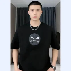 Farbwechselndes Smiley-T-Shirt – Unisex Pailletten-Mood Swing Top