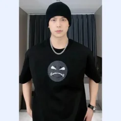 Farbwechselndes Smiley-T-Shirt – Unisex Pailletten-Mood Swing Top