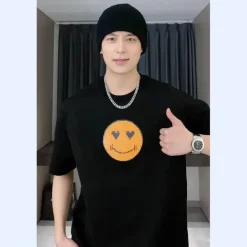 Farbwechselndes Smiley-T-Shirt – Unisex Pailletten-Mood Swing Top