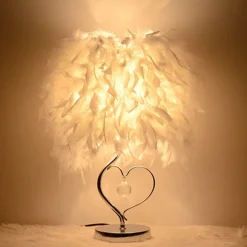 Feather Crystal Table Lamp - Elegant Home Lighting Decor