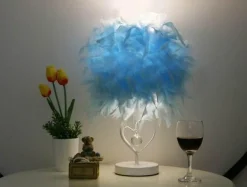 Feather Crystal Table Lamp - Elegant Home Lighting Decor