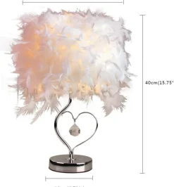 Feather Crystal Table Lamp - Elegant Home Lighting Decor